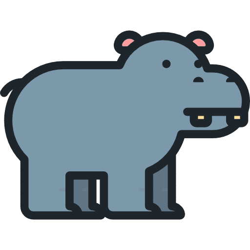 Hippopotamus hippopotamus animals mammal icon