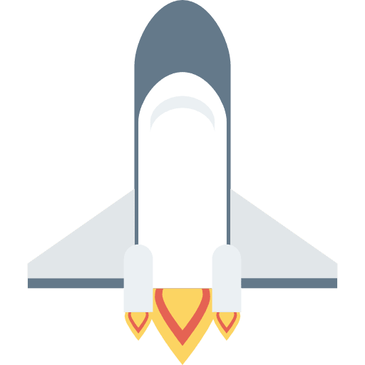 Rocket space ship launch transportation rocket icon