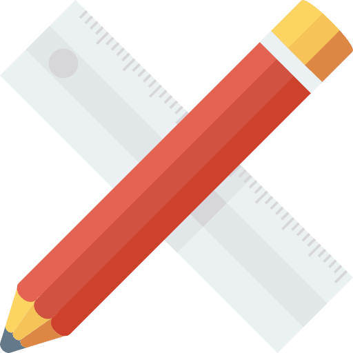 Pencil ruler pencil writing icon
