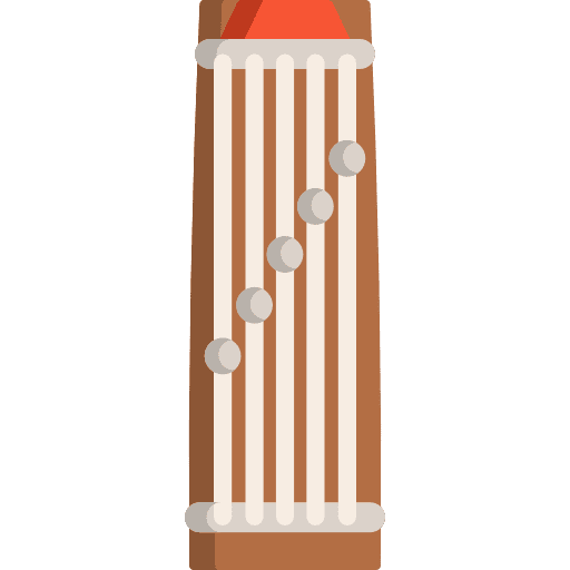 Koto orchestra music and multimedia string instrument icon