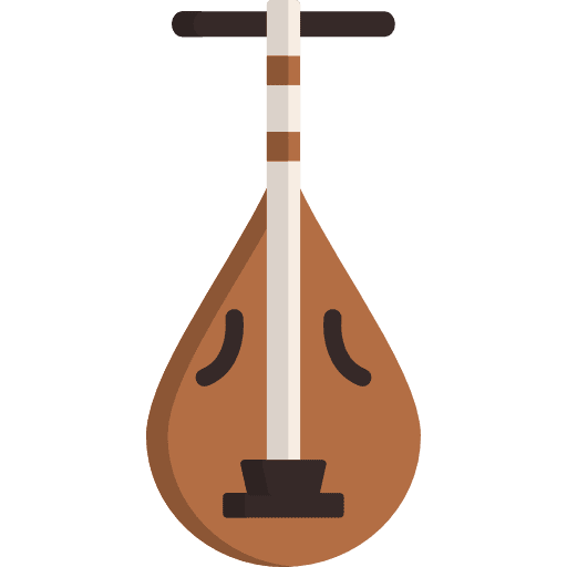 Biwa traditional musical instrument music and multimedia icon