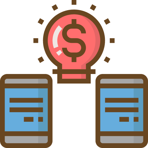 Idea dollar smartphone marketing icon