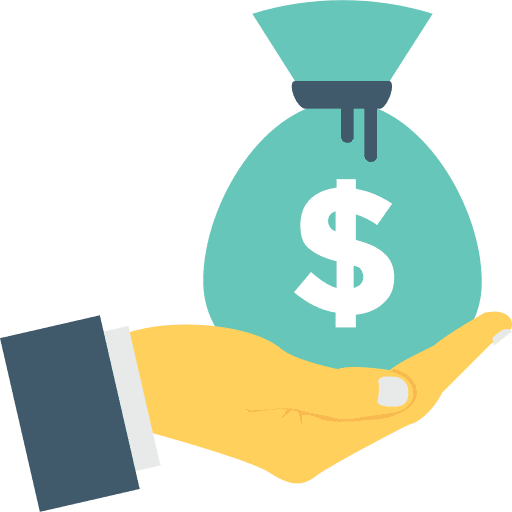 Money bag banking business and finance argent icon