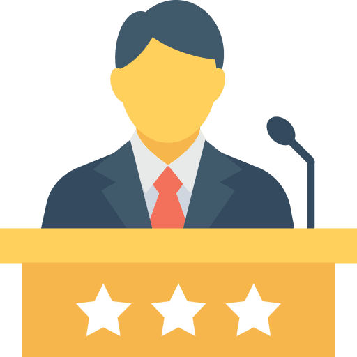 Lecture presentation seo and web lectern icon