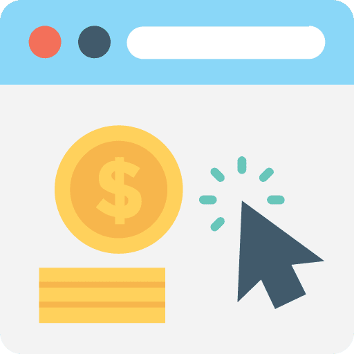 Pay per click multimedia seo and web money icon