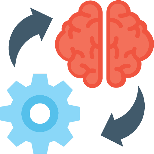 Thinking brain strategy brainstorming icon