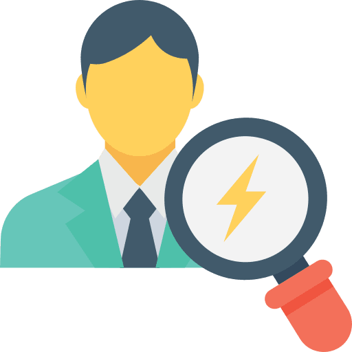 Businessman loupe seo and web search icon