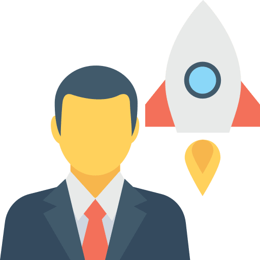 Startup space ship transport rocket launch icon