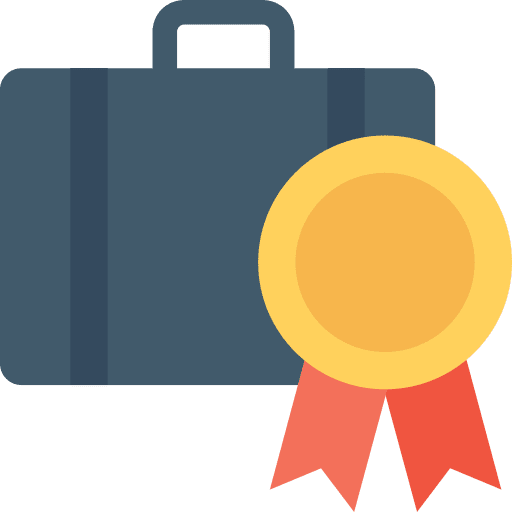 Briefcase travel medal portfolio icon