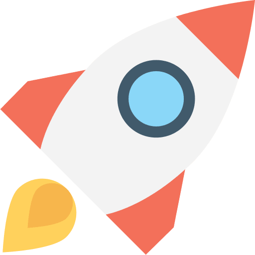 Startup rocket seo and web transport icon