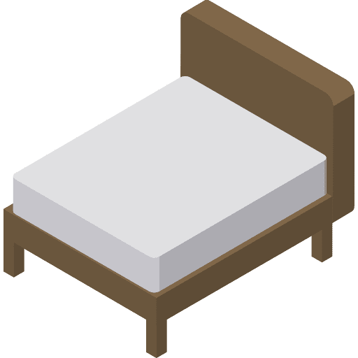 Bed furniture and household bed rest icon