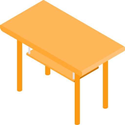 Desk furniture and household table furniture icon
