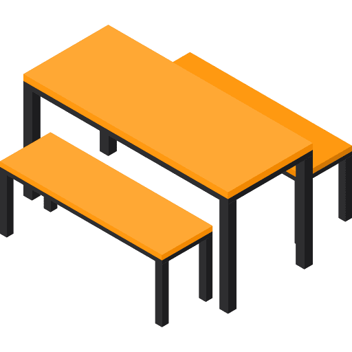Table benches park rest area icon
