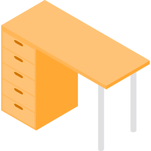 Desk studio furniture and household furniture icon