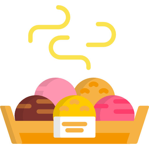 Bread baked bun roll icon