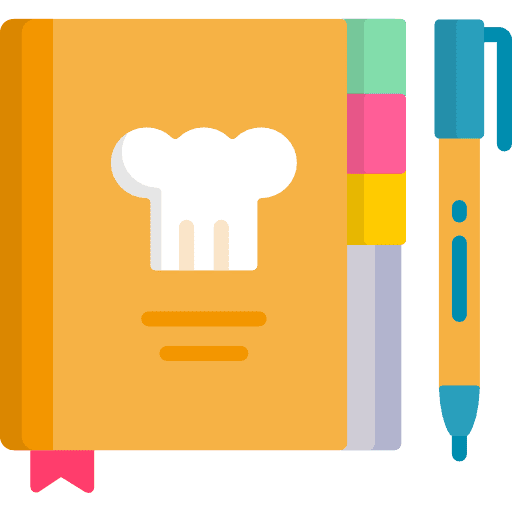 Recipe ingredient book food icon
