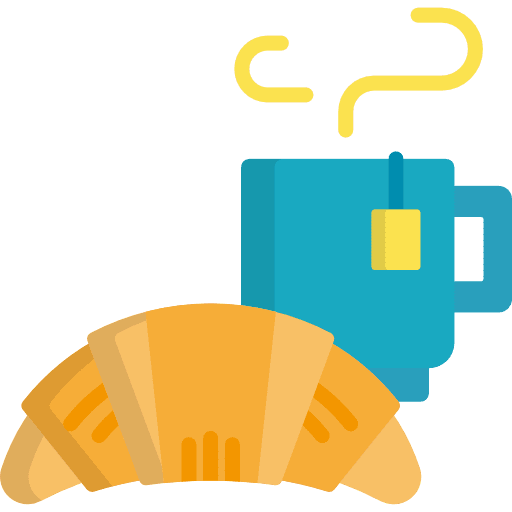 Croissant bread baked food icon