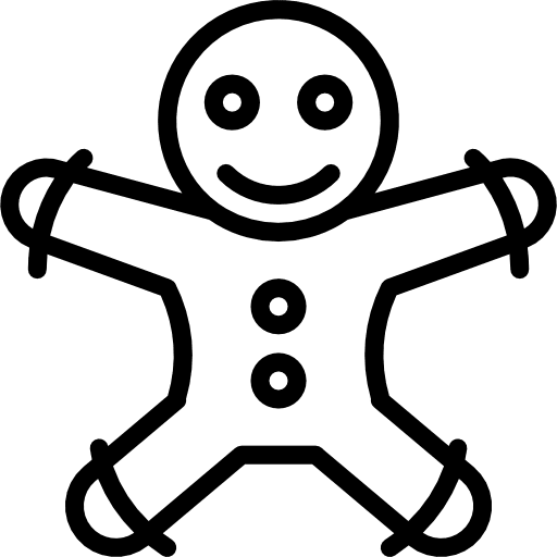 Gingerbread man food cookie gingerbread man icon