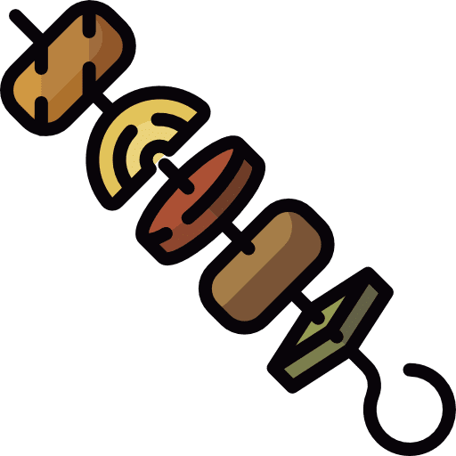 Skewer gastronomy food and restaurant skewer icon