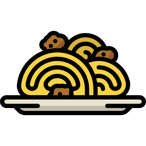 Spaghetti food and restaurant bowl food icon