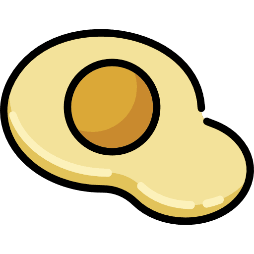 Fried egg organic protein food and restaurant icon