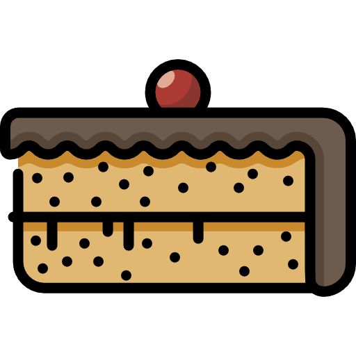 Piece of cake sweet food and restaurant dessert icon