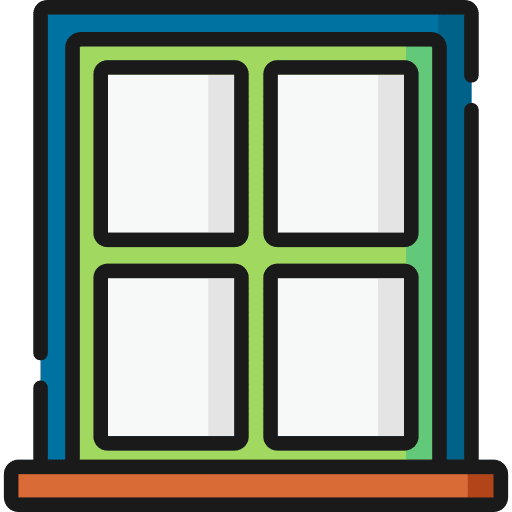 Window curtains decoration furniture and household icon