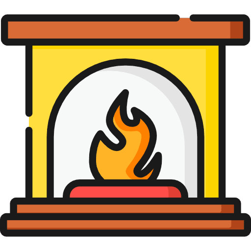 Fireplace winter chimney living room icon