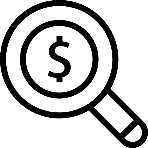 Magnifying glass zoom seo and web loupe icon