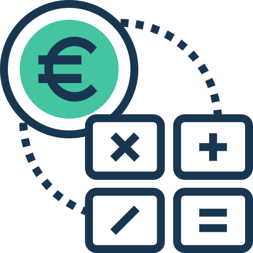 Euro calculator money business and finance icon