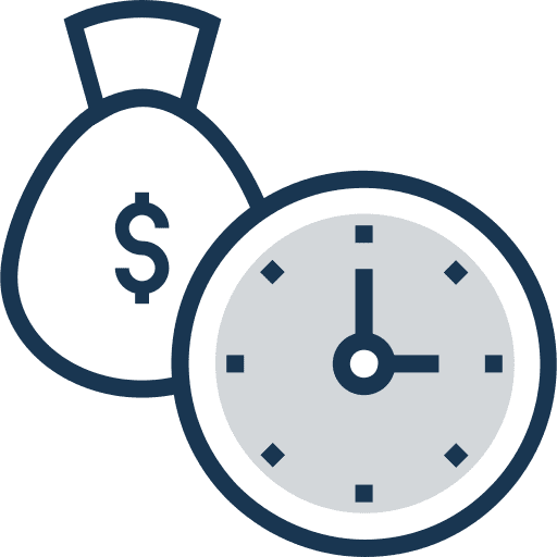 Time is money business and finance business time icon
