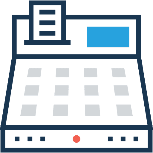 Cash register business and finance cash register commerce and shopping icon