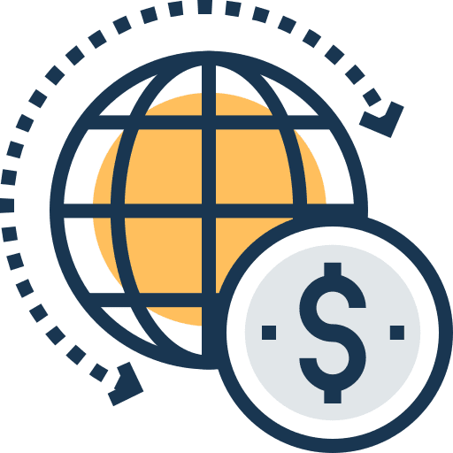 Internet commerce and shopping dollar online shop icon