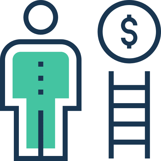 Investment ladder dollar money icon