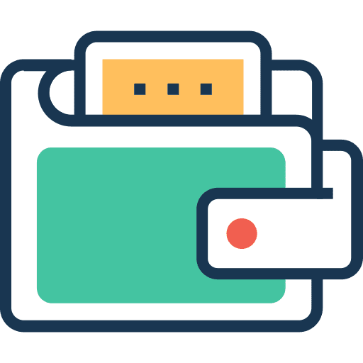 Wallet holder card billfold icon