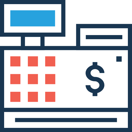 Cash register purchase shopping store business and finance icon