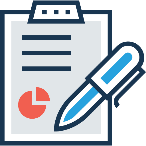 Clipboard stats pie chart clipboard icon