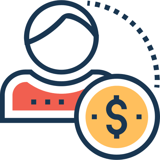 User business and finance worker money icon