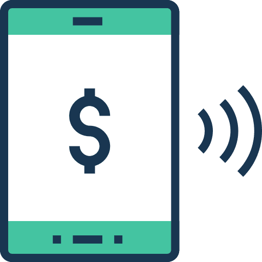 Smartphone business and finance technology dollar icon