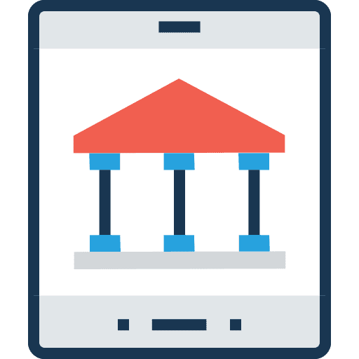 Smartphone business and finance touch screen cellphone icon