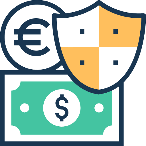 Money euro cash shield icon