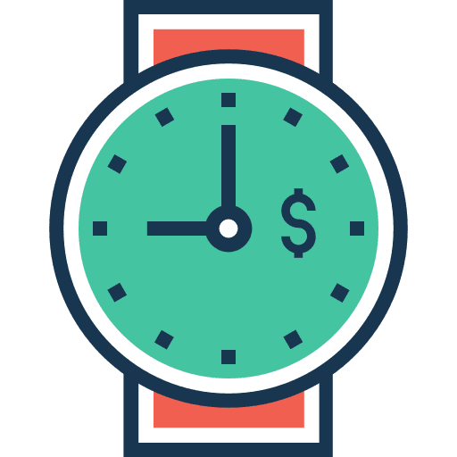 Watch time and date clock watch icon