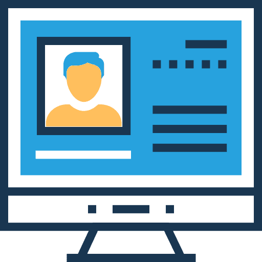 Profile marketing computer screen computer monitor icon