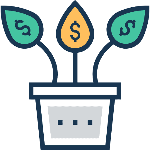 Growth money bank growth icon