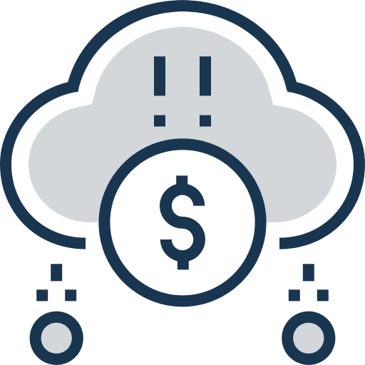 Cloud computing dollar symbol money marketing icon
