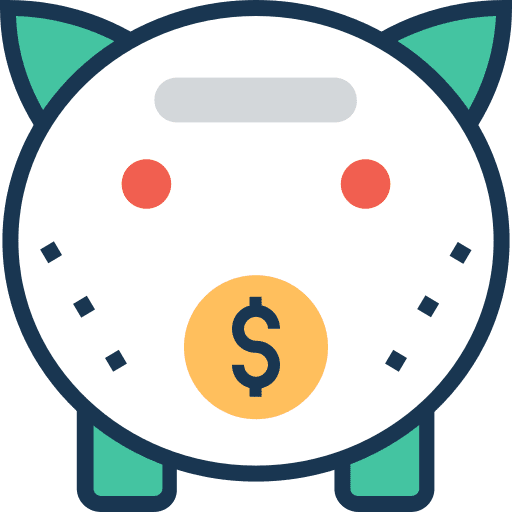 Piggy bank funds save money icon