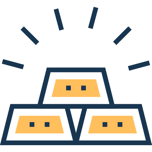 Gold ingot bank gold ingots gold icon