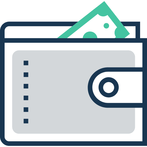 Wallet notes money card icon