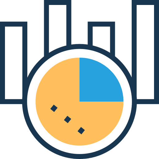 Analytics stats seo pie chart icon