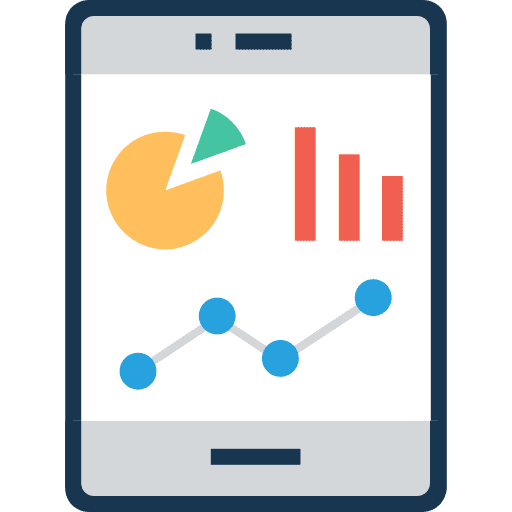 Tablet analytics tablet seo and web icon
